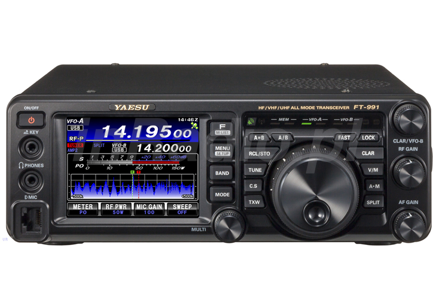 Radiostacja Yaesu FT-991 z KF, VHF i UHF, panel tylny jest widoczny na zdjęciach w FT-991A