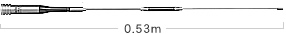 Antena samochodowa DIAMOND SGM-505: 144/430MHz (2m/70cm)  Długość:0.53m, Zysk:2.15dBi(144MHz),3.8dBi(430MHz) / Max moc:100W