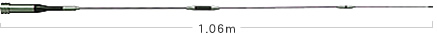 Antena samochodowa DIAMOND SG-7500: 144/430MHz (2m/70cm)  (pasmo 300MHz -odbiór)  Długość:1.06m /Zysk:3.5dB (144MHz), 6.0dB (430MHz) / Moc max::150W (Total)