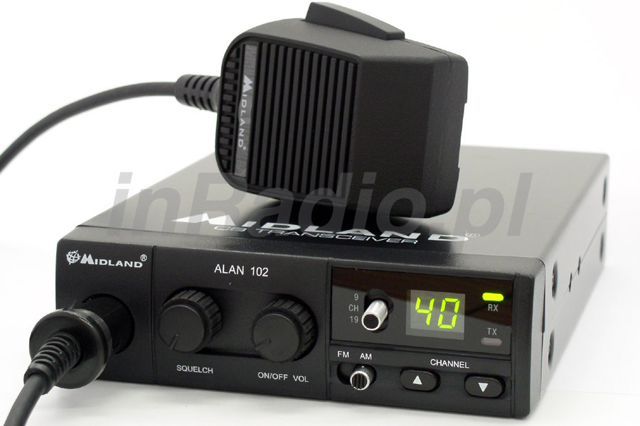 Radiotelefon CB ALAN 102 z szybkim wyborem kanałów 9 i 19