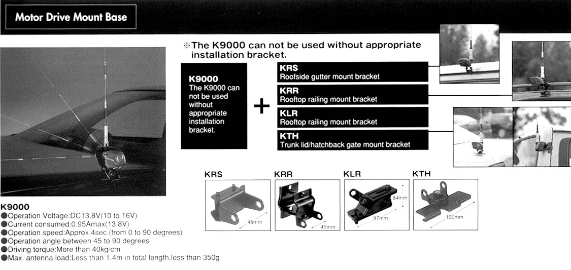 Akcesoria umożliwiające montaż uchwytu Diamond K9000 na samochodzie
