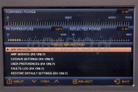 Kolejny ekran menu we wzmacniaczu mocy KF ACOM 600 - AMP measure - pomiary wzmacniacza