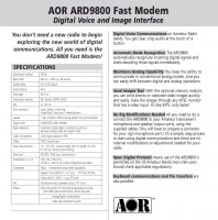 Cyfrowy modem AOR ARD9800 - zdjęcie broszury wraz z informacjami o możliwościach modemu