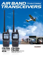 CZęść broszury z informacjami o radiotlefonach do użytku w lotnictwie YAESU FTA 550/750