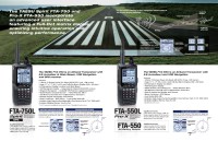 Broszura porównująca radiotelefony lotnicze YAESU FTA 550/750