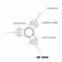 Pexymek SR3050 Mocowanie odciągów na maszcie - wymiary uchwytu