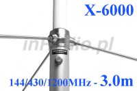 Antena bazowa 2m 70cm DIAMOND X-6000 z przeciwwagami na pasma 23cm/70cm/2m