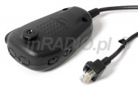 Mikrofon MH36 z zamontowanym wieszakiem do mocowania w widelkach np: w samochodzie przy desce rozdzielczej